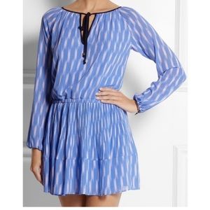 Michael Kors Baby Blue Ikat Georgette Mini Dress